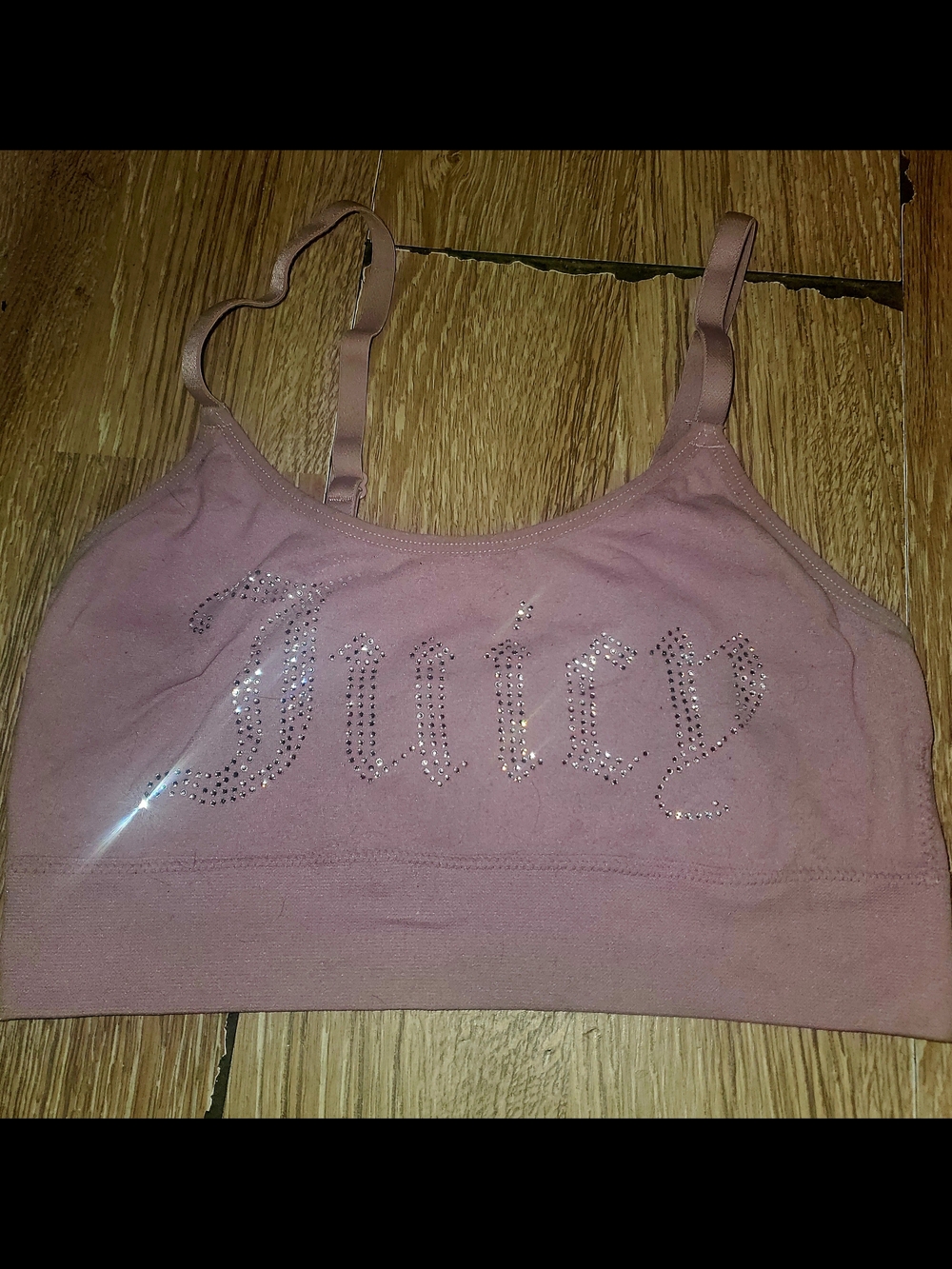 Juicy Couture Dusty Rose Rhinestone Logo Bralette